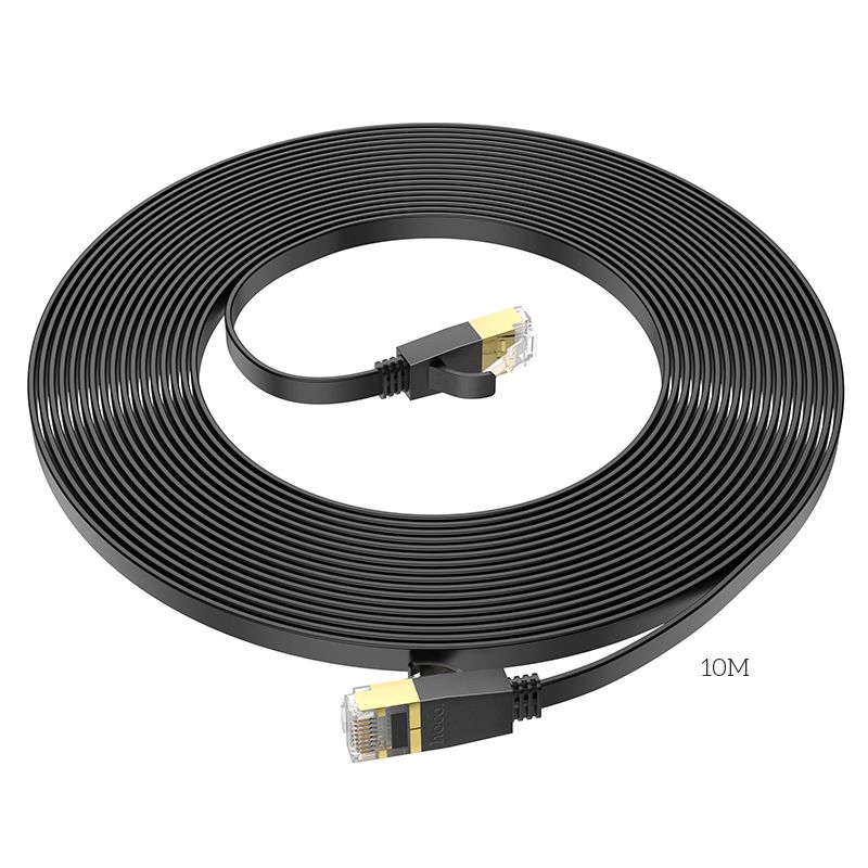 Мережевий кабель HOCO US07 General pure copper flat network cable(L=10M) Black
