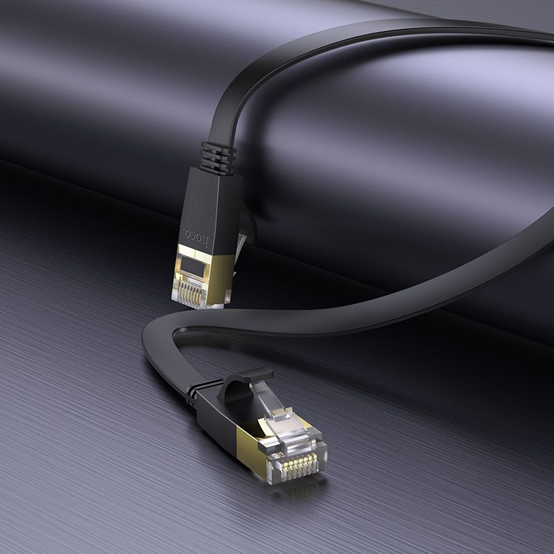 Мережевий кабель HOCO US07 General pure copper flat network cable(L=10M) Black