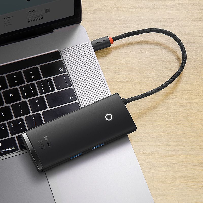 USB-хаб Baseus Lite Series 6-Port Type-C HUB Docking Station (Type-C to HDMI+USB3.0*2+PD+SD/TF) Black