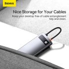 USB-хаб Baseus Metal Gleam Series 4-in-1 Multifunctional Type-C HUB Docking Station Gray（Type-C to USB3.0*4）