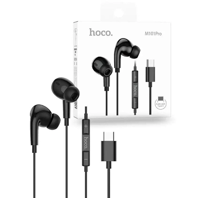 Навушники дротові HOCO M101 Pro Crystal (Type-C) Black