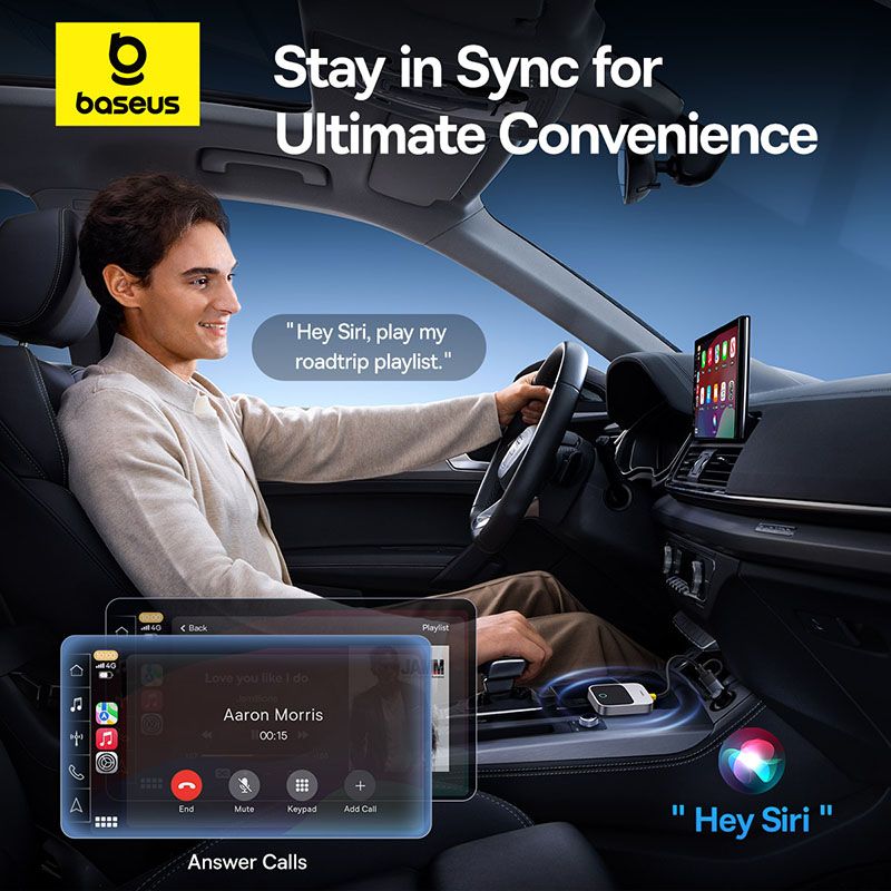 Адаптер Baseus SafeJourney Series Wireless CarPlay Adapter Space Grey