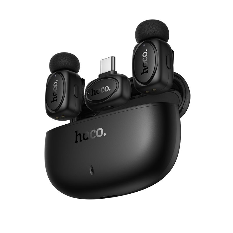Бездротова мікрофонна система HOCO L19 Graceful wireless microphone(iP/Type-C) Black