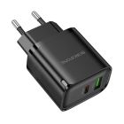 Мережевий зарядний пристрій BOROFONE BA83A Flare star PD20W+QC3.0 charger Black