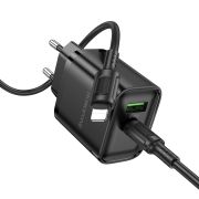Мережевий зарядний пристрій BOROFONE BA83A Flare star PD20W+QC3.0 charger set(C to iP) Black