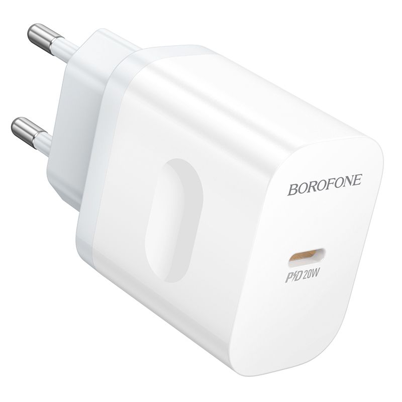 Мережевий зарядний пристрій BOROFONE BA99A Breeze single port PD20W charger White