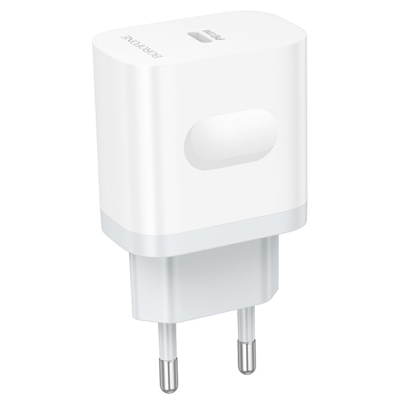 Мережевий зарядний пристрій BOROFONE BA99A Breeze single port PD20W charger White