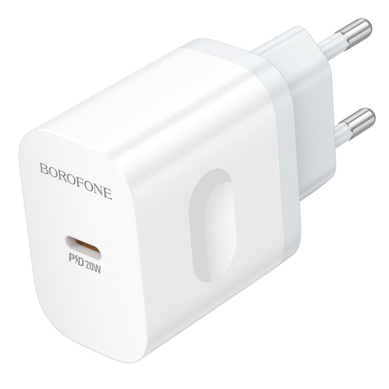 Мережевий зарядний пристрій BOROFONE BA99A Breeze single port PD20W charger White