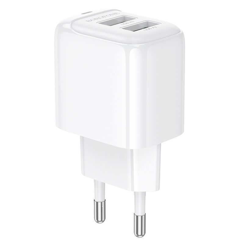 Мережевий зарядний пристрій BOROFONE BAS41A Potential dual-port charger White