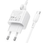 Мережевий зарядний пристрій BOROFONE BAS41A Potential dual-port charger set(Type-C) White