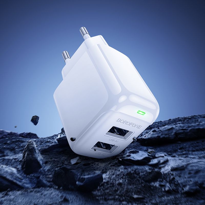 Мережевий зарядний пристрій BOROFONE BAS41A Potential dual-port charger set(Type-C) White