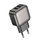 Мережевий зарядний пристрій BOROFONE BAS51A Absolute dual-port charger Black