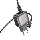 Мережевий зарядний пристрій BOROFONE BAS51A Absolute dual-port charger set(Type-C) Black