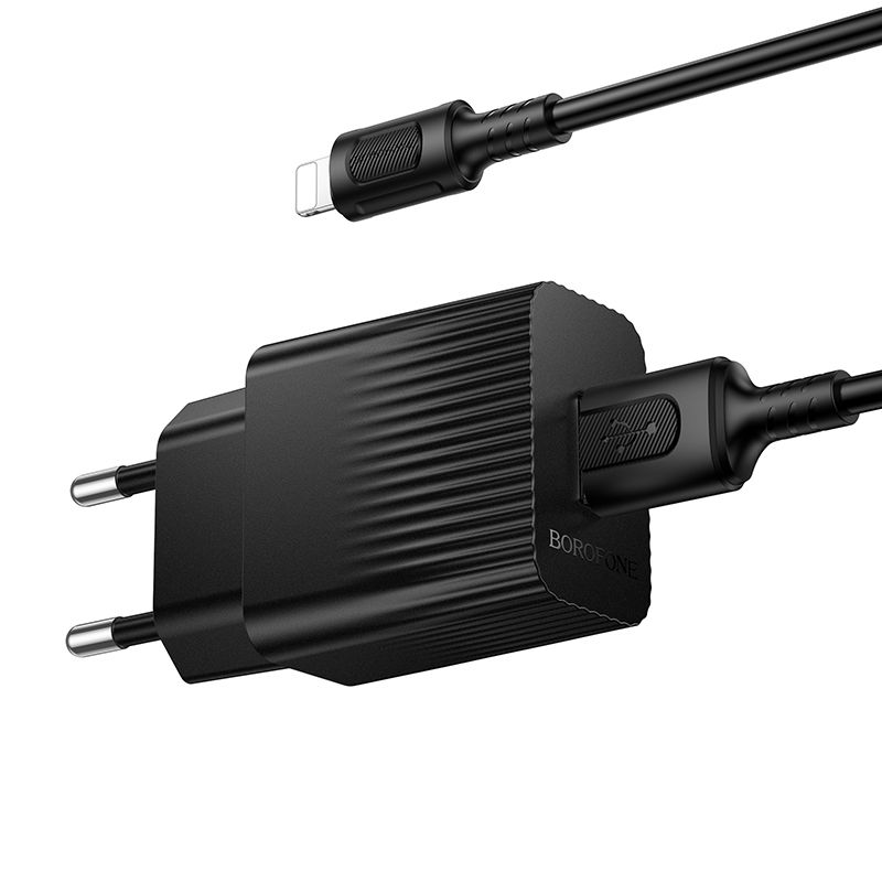 Мережевий зарядний пристрій BOROFONE BAS71A Source single-port charger set(iP) Black