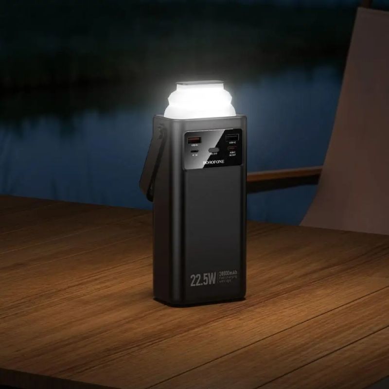 Зовнішній акумулятор BOROFONE BJ65 High 22.5W+PD20W+four-cables power bank(30000mAh) Black