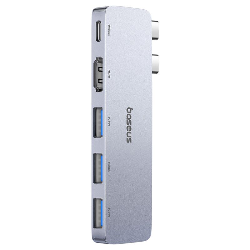 USB-хаб Baseus UltraJoy Series 5-Port HUB Space Grey (USB-C*2 to USB-C 40Gbps*1+HDMI 4K@30Hz*1+USB3.0*3）