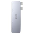 USB-хаб Baseus UltraJoy Series 5-Port HUB Space Grey (USB-C*2 to USB-C 40Gbps*1+HDMI 4K@30Hz*1+USB3.0*3）