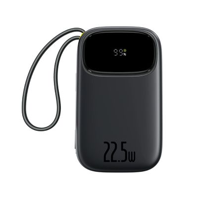 Зовнішній акумулятор Baseus EnerFill FC31 Digital Display Power Bank with 2 Built-in Cables 20000mAh 22.5W Cosmic Black