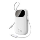 Зовнішній акумулятор Baseus EnerFill FC31 Digital Display Power Bank with 2 Built-in Cables 20000mAh 22.5W Moon White