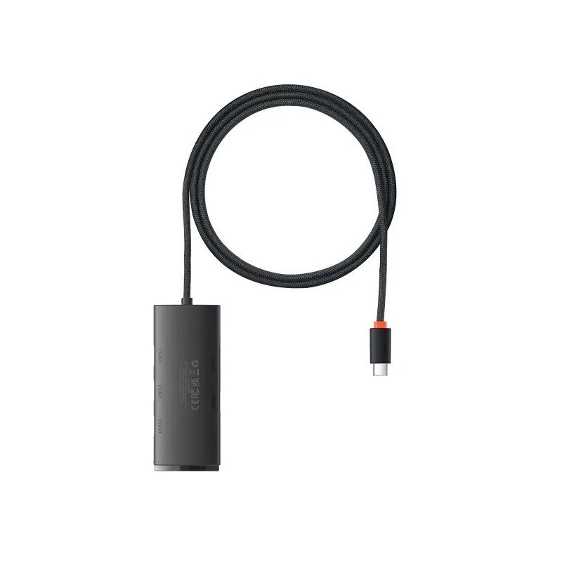 USB-хаб Baseus Lite Series 4-Port Type-C HUB Adapter (Type-C to USB 3.0*4 ) 1m Black