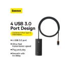 USB-хаб Baseus Lite Series 4-Port Type-C HUB Adapter (Type-C to USB 3.0*4 ) 1m Black