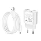 Мережевий зарядний пристрій HOCO C109A(10.5W) Fighter single port charger set(Micro) White