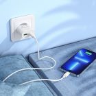 Мережевий зарядний пристрій HOCO C109A(PD20W+QC3.0) Fighter PD20W+QC3.0 charger set(C to iP) White