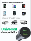 Автомобільний зарядний пристрій UGREEN CD213 Fast Car Charger (Dark Blue) (UGR-10144)