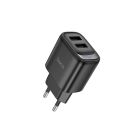 Мережевий зарядний пристрій HOCO C141A Smart dual-port charger Black