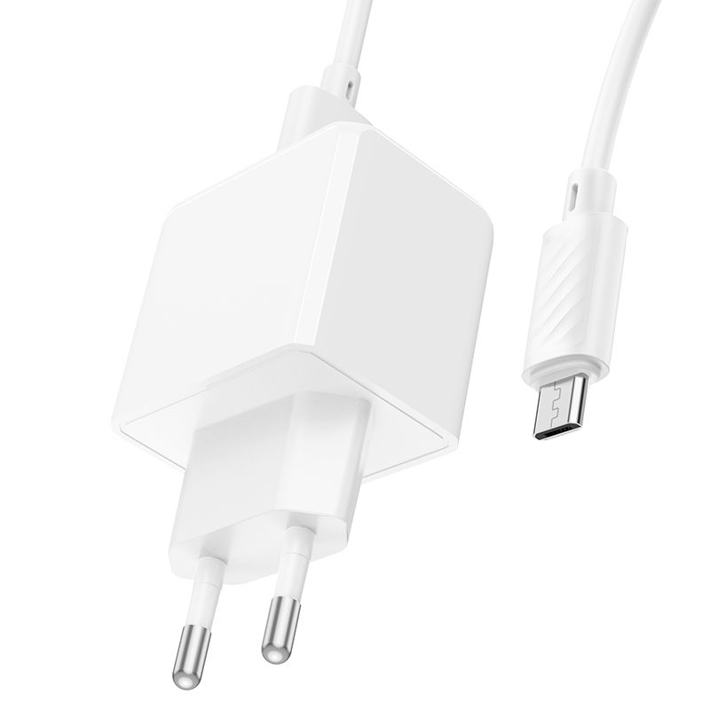 Мережевий зарядний пристрій з кабелем HOCO CS11A Ocean single port charger set(Micro) White
