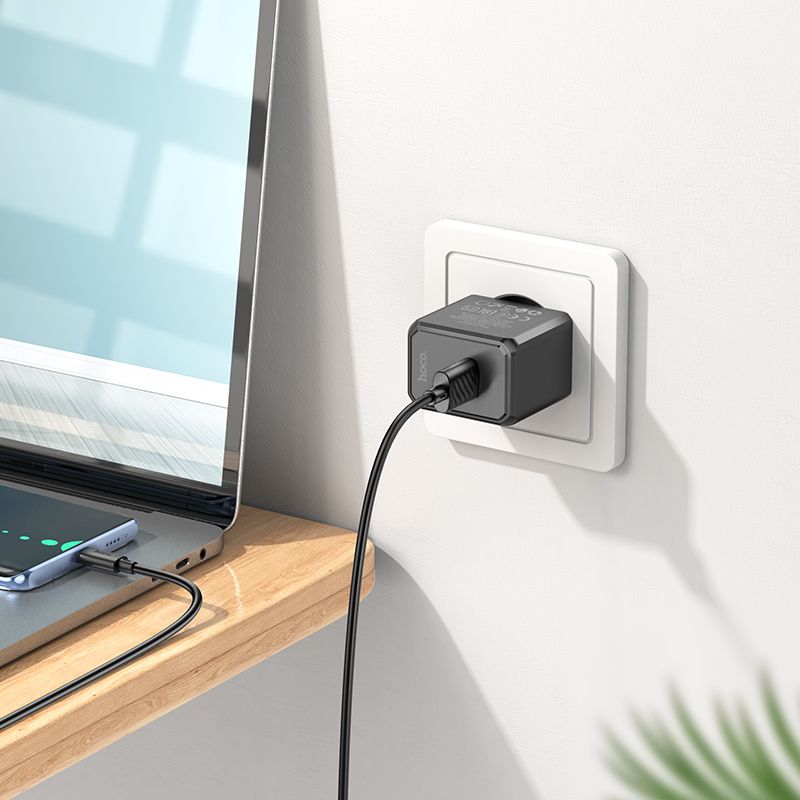 Мережевий зарядний пристрій з кабелем HOCO CS11A Ocean single port charger set(Type-C) Black