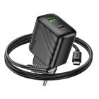 Мережевий зарядний пристрій з кабелем HOCO CS25A Rico PD20W+QC3.0 charger set(C to C) Black