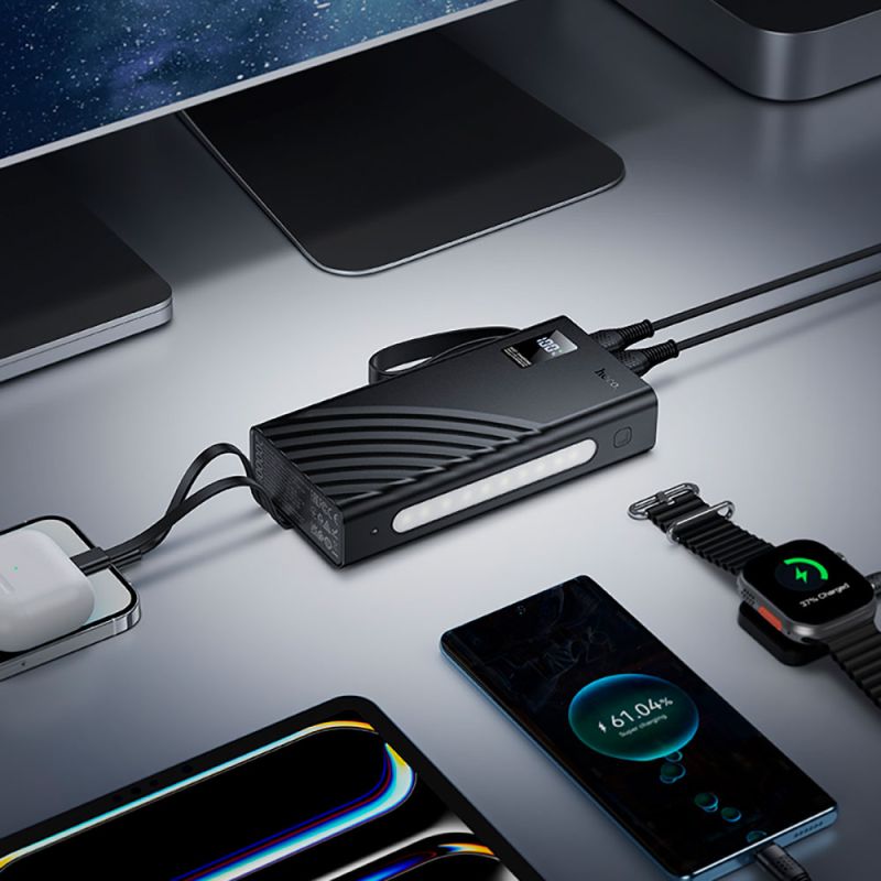 Зовнішній акумулятор Hoco J155 Shine 22.5W+PD20W+light 4-cable power bank(20000mAh)