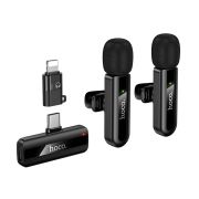 Бездротова мікрофонна система HOCO L20A Fair dual-mic (iP/Type-C) Black
