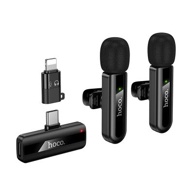 Бездротова мікрофонна система HOCO L20A Fair dual-mic (iP/Type-C) Black