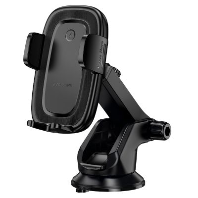 Автотримач для телефона з БЗП BOROFONE BH223 Follower push-type wireless fast charging car holder(center console)