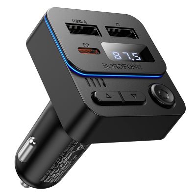 АЗП з FM-модулятором BOROFONE BC60 Hero 35W(1A1C) car BT FM transmitter Black