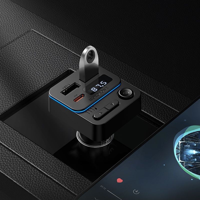 АЗП з FM-модулятором BOROFONE BC60 Hero 35W(1A1C) car BT FM transmitter Black