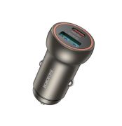 Автомобільний зарядний пристрій BOROFONE BZ32A Fresh PD30W+QC3.0 car charger metal gray