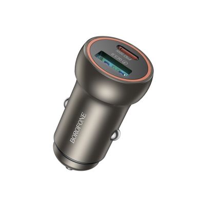 Автомобільний зарядний пристрій BOROFONE BZ32A Fresh PD30W+QC3.0 car charger metal gray