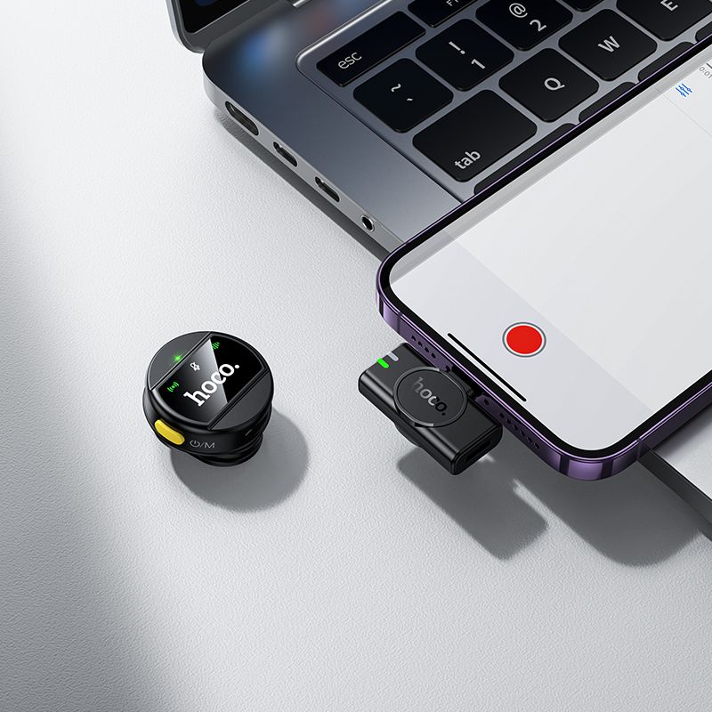 Бездротова мікрофонна система HOCO L21 Charm wireless microphone iP Black