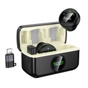 Бездротова мікрофонна система HOCO L22 Bright 2-in-1 wireless microphone with case(iP/Type-C) Black