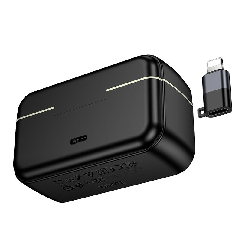 Бездротова мікрофонна система HOCO L22 Bright 2-in-1 wireless microphone with case(iP/Type-C) Black