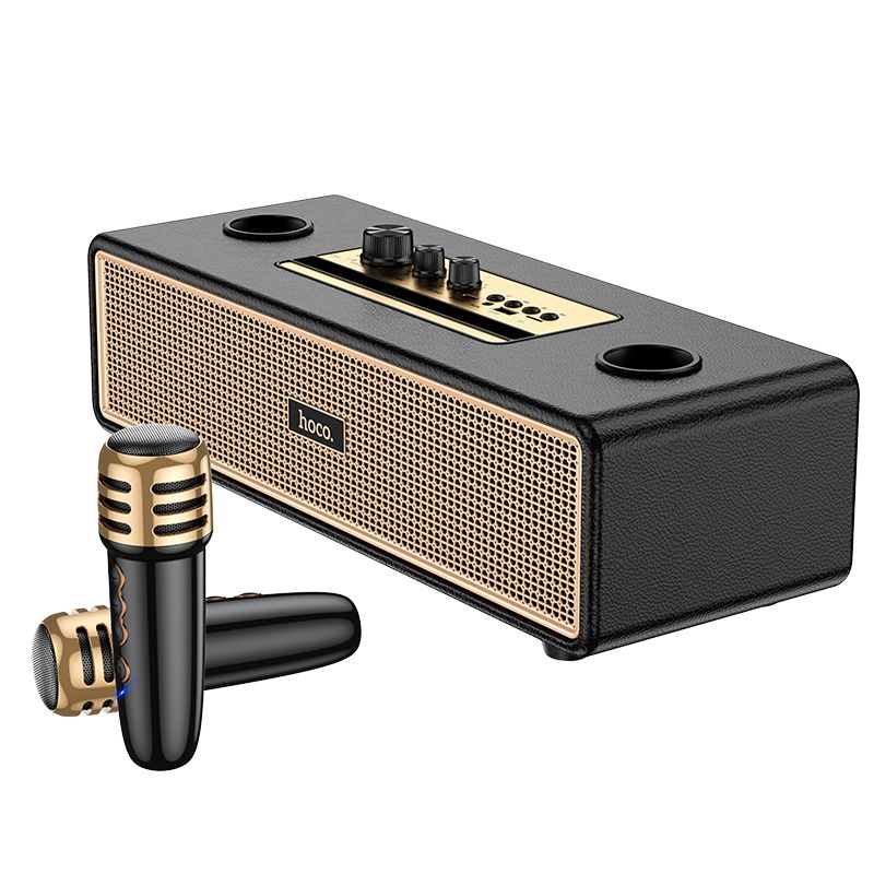 Портативна колонка HOCO BS63 Graceful wireless dual-mic BT speaker Black