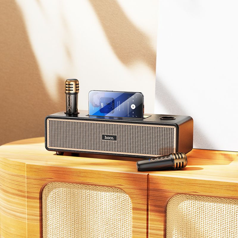 Портативна колонка HOCO BS63 Graceful wireless dual-mic BT speaker Black