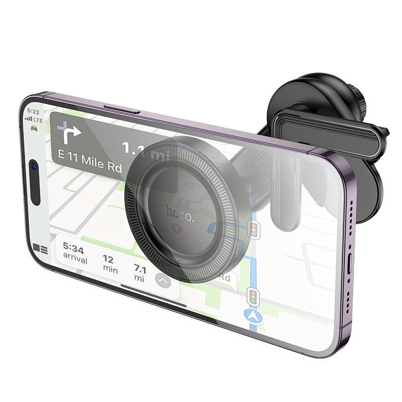 Автотримач для телефона HOCO H57 Show ring magnetic car holder(display) Black