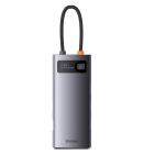 USB-хаб Baseus Metal Gleam Series 7-in-1 Multifunctional Type-C HUB Docking Station Gray （Type-C to HDMI*1+USB3.0*3+PD*1+VGA*1+RJ45*1）