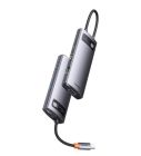 USB-хаб Baseus Metal Gleam Series 7-in-1 Multifunctional Type-C HUB Docking Station Gray （Type-C to HDMI*1+USB3.0*3+PD*1+VGA*1+RJ45*1）