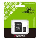 Карта пам'яті microSDXC (UHS-1) Kingston Canvas Select Plus Gen3 64Gb class 10 А1 (R-100MB/s) (adapter SD)