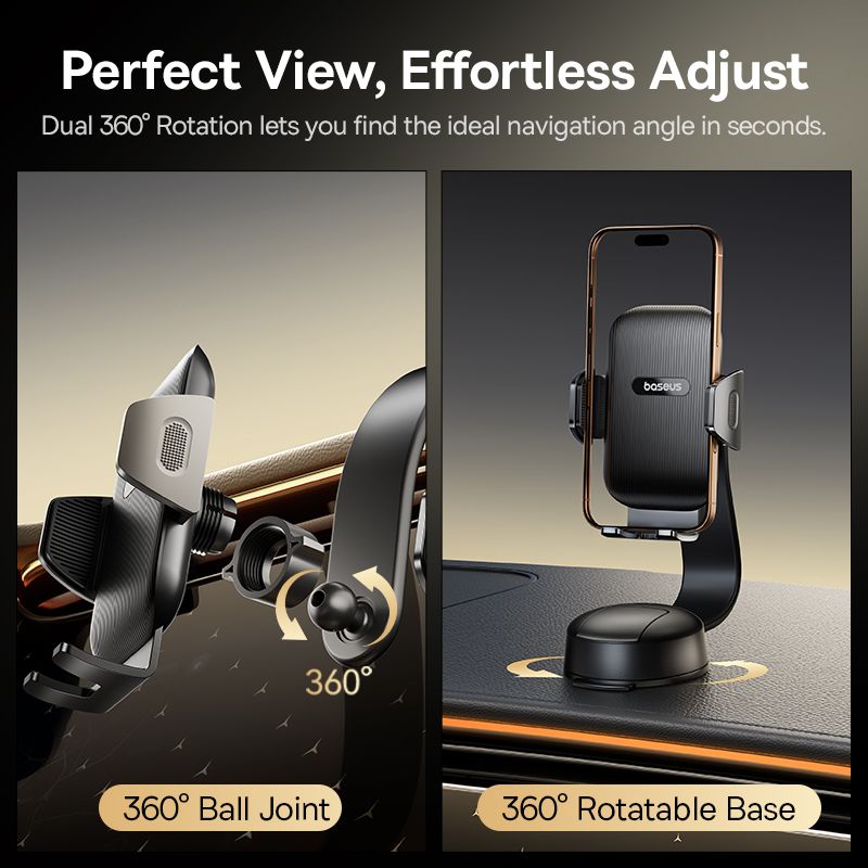 Автотримач для телефона Baseus PrimeTrip C03 Air Clamping Car Mount (Suction Cup Version, Cosmic Black)